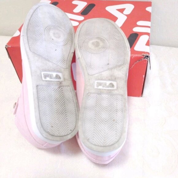 Womens FILA VULC 13 ARES Distress High Top Sneakers Shoes 7.5 7 1/2 CRBL LT Pink - Picture 11 of 12